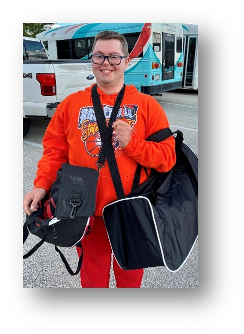 Picture of Tyler coming back from a WDSRA trip