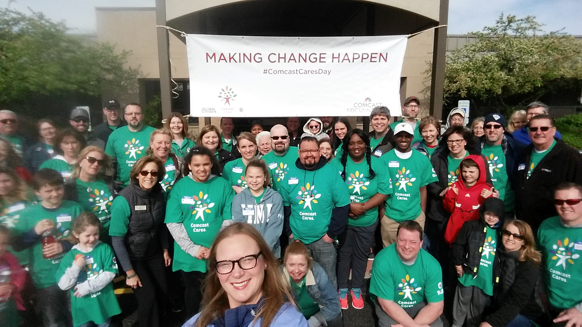 comcast cares day volunteers graphic