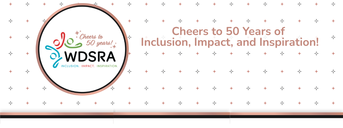 Cheers to 50 years of inclusion, impact and inspiration plus logo